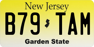 NJ license plate B79TAM
