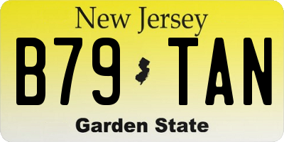 NJ license plate B79TAN