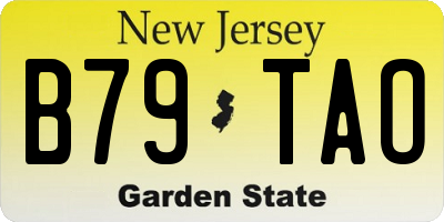 NJ license plate B79TAO