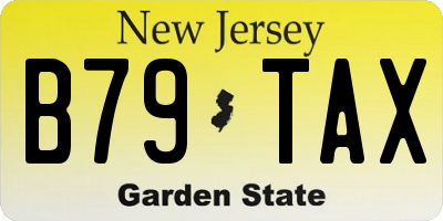 NJ license plate B79TAX