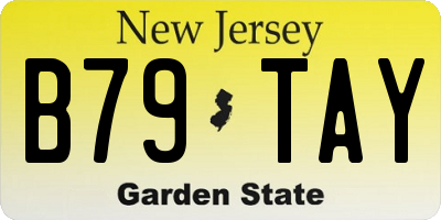 NJ license plate B79TAY