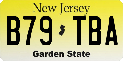 NJ license plate B79TBA