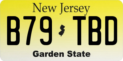 NJ license plate B79TBD