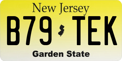 NJ license plate B79TEK