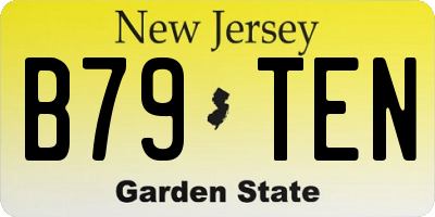 NJ license plate B79TEN