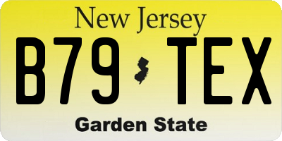 NJ license plate B79TEX