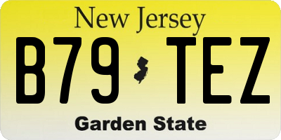 NJ license plate B79TEZ