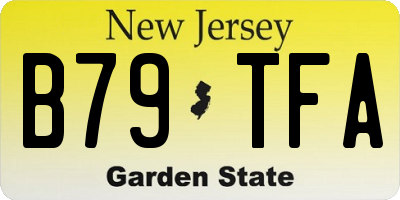 NJ license plate B79TFA