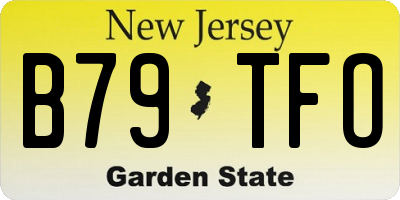 NJ license plate B79TFO