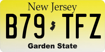 NJ license plate B79TFZ