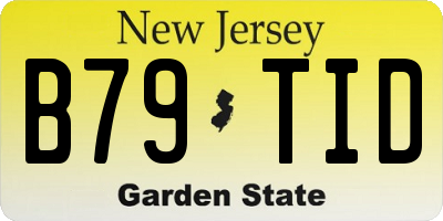 NJ license plate B79TID