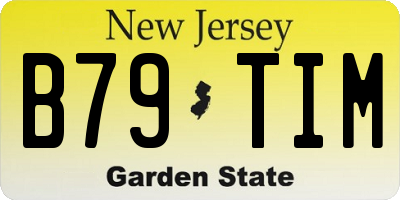 NJ license plate B79TIM