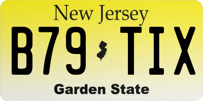 NJ license plate B79TIX