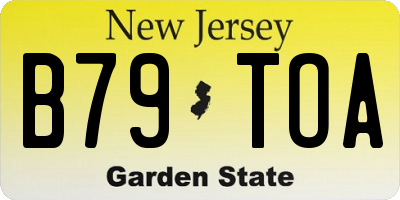 NJ license plate B79TOA
