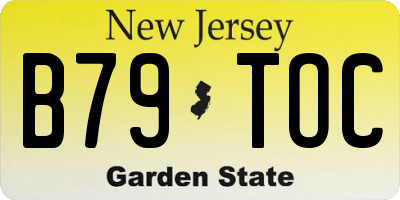 NJ license plate B79TOC