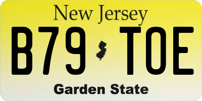 NJ license plate B79TOE