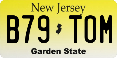 NJ license plate B79TOM