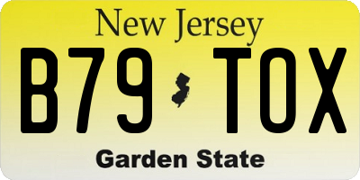 NJ license plate B79TOX