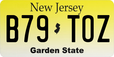 NJ license plate B79TOZ