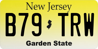 NJ license plate B79TRW
