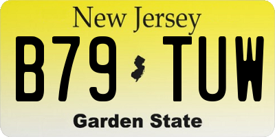 NJ license plate B79TUW