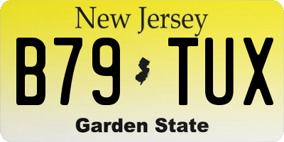 NJ license plate B79TUX
