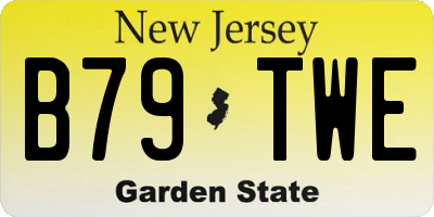 NJ license plate B79TWE