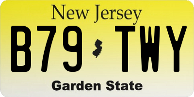 NJ license plate B79TWY