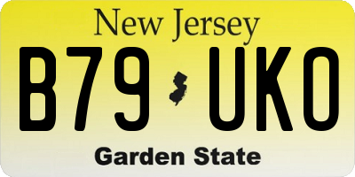 NJ license plate B79UKO