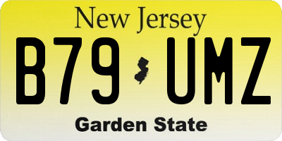 NJ license plate B79UMZ