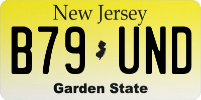 NJ license plate B79UND