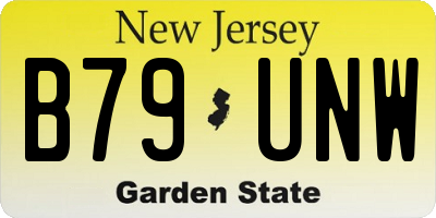 NJ license plate B79UNW