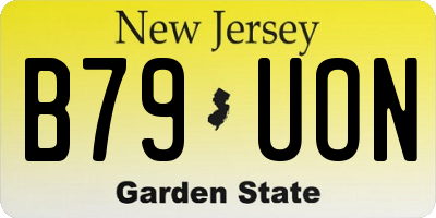 NJ license plate B79UON