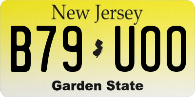 NJ license plate B79UOO