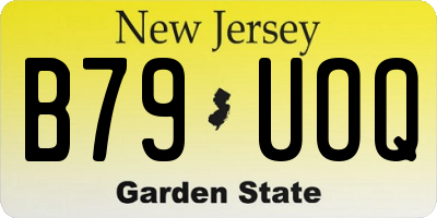 NJ license plate B79UOQ