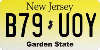 NJ license plate B79UOY