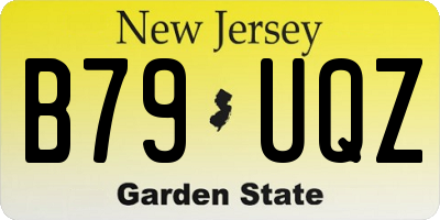 NJ license plate B79UQZ