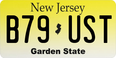 NJ license plate B79UST