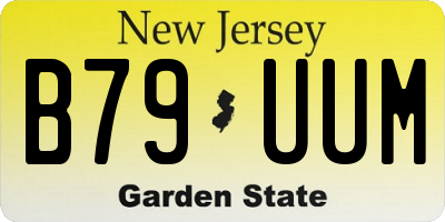 NJ license plate B79UUM