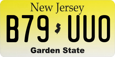 NJ license plate B79UUO