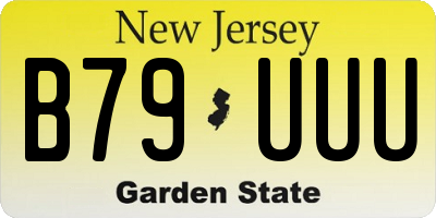NJ license plate B79UUU