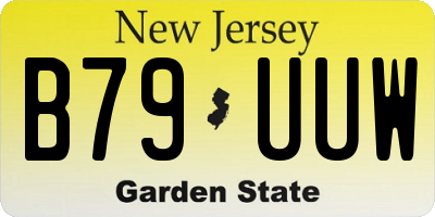 NJ license plate B79UUW