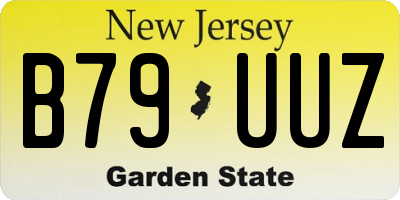 NJ license plate B79UUZ