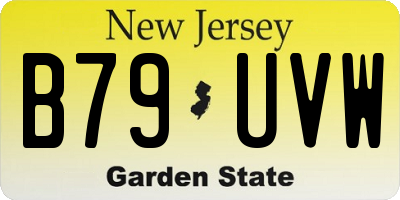 NJ license plate B79UVW