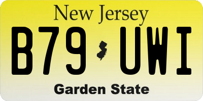 NJ license plate B79UWI