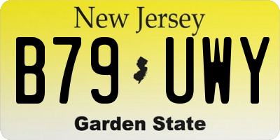 NJ license plate B79UWY