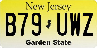 NJ license plate B79UWZ