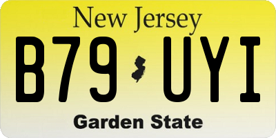 NJ license plate B79UYI