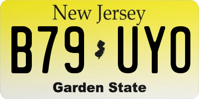 NJ license plate B79UYO