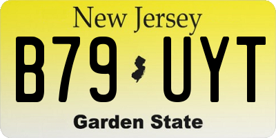 NJ license plate B79UYT